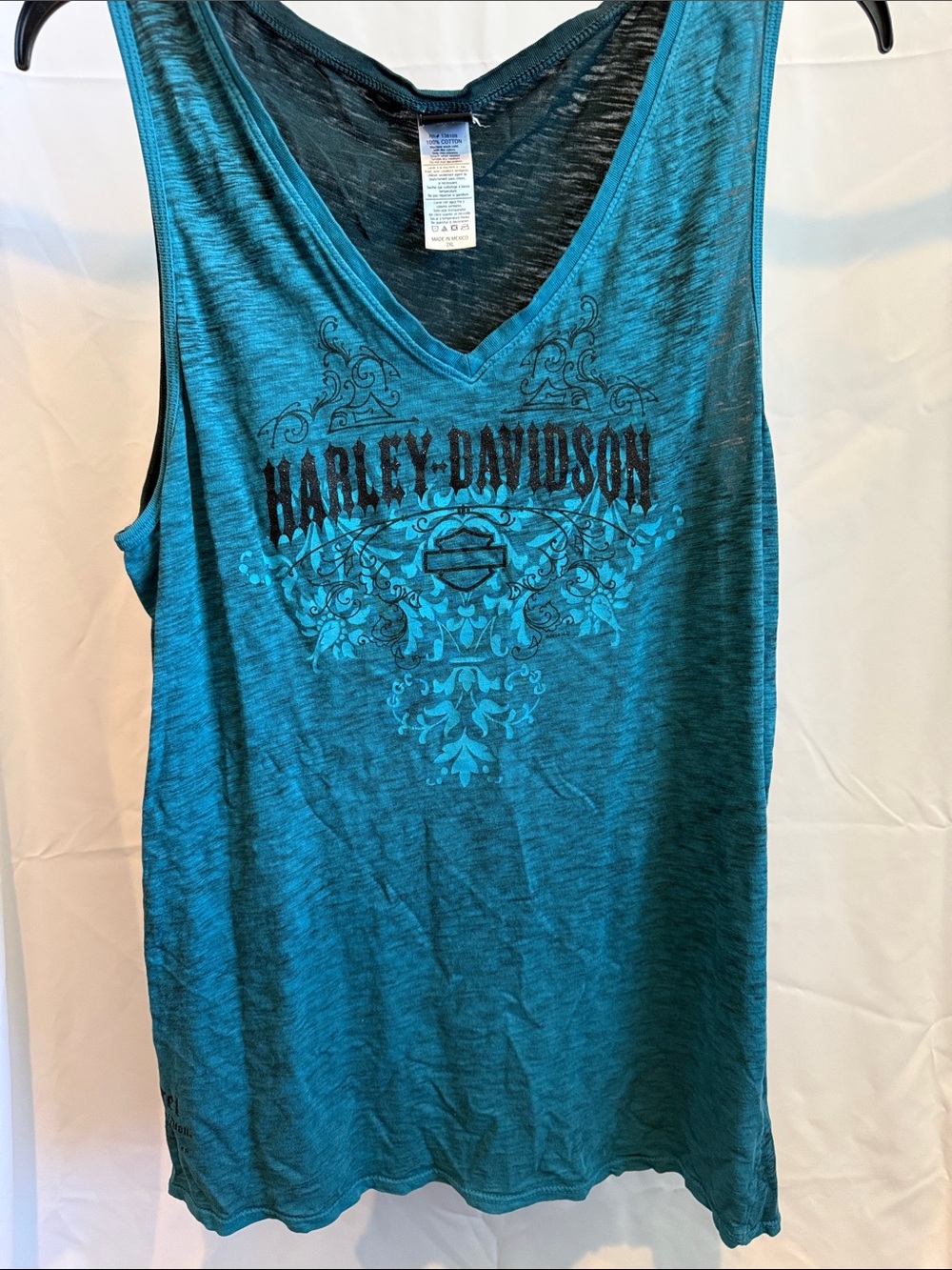 Harley-Davidson Teal Graphic V-Neck Tank